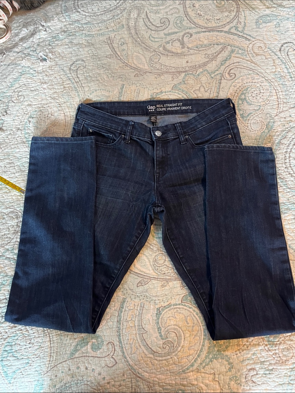 GAP Women's Straight Leg Jeans in Dark Blue Wash